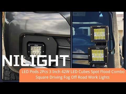 Nilight 3 Inch 42W LED Pods Install & Beam Test | Spot + Flood Combo Off-Road Lights