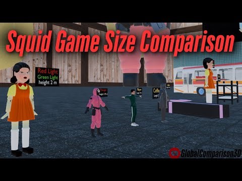 Squid Game: Real Size Comparison – From Smallest to Biggest! (3D Animation in 4K)