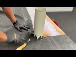 Adhering EPDM Rubber Roofing Membrane - Working around a pipe