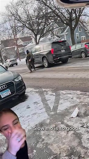 Tough guy cosplay ruined by frozen water. ALSO - Thank you to the angels on earth who are boots on the ground doing gods work. #Protest #AbolishICE #ICE #tiktok #fyp #viralvideos