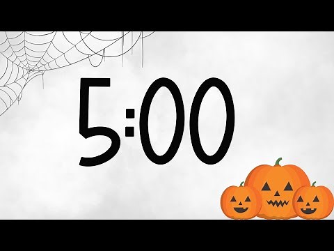 5 Minute Cute Halloween Pumpkin Timer (No Music, Spooky Synth Alarm at End)