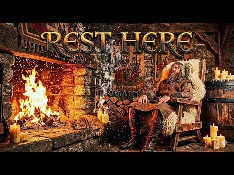 Medieval Tavern Ambience - The Bard's Alcove | Relaxing Fantasy Music & Fireplace Sounds