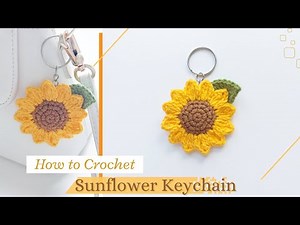 How to Crochet Sunflower Keychain (Bag Charm) | NHÀ LEN