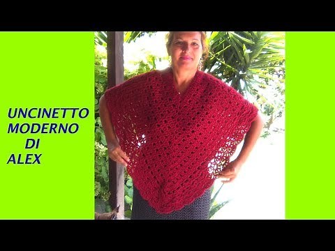 PONCHO FACILISSIMO UNCINETTO TUTORIAL PRINCIPIANTI