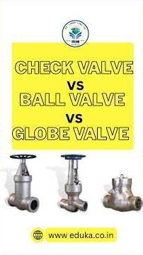 Chemistry | IIT | NEET | Check Valve, Ball Valve vs Globe Valve | Working, Difference & Uses #eduka
