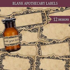 Blank Apothecary Labels: Vintage Printable Potion Bottle Stickers, Spice & Herb Labels (digital Download) - Etsy