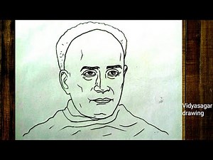 VIDYASAGAR DRAWING OUTLINE||HOW TO DRAW VIDYASAGAR PORTRAIT