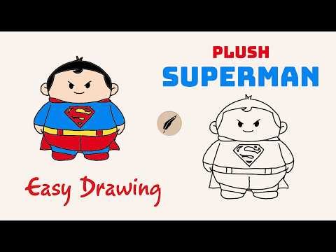 How to Draw BLOB PLUSH SUPERMAN! 🦸‍♂️✨ Easy Superhero Drawing for Kids #lidoartworks
