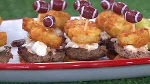 Ultimate game day menu: Chicken bites and tater tot burgers!