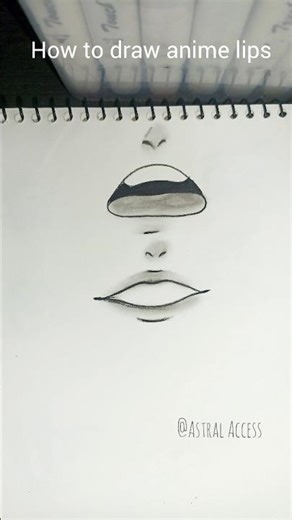 easy anime lips drawing #art #drawing #sketch #easy #lips #tutorial #trending #shorts #viral #fyp