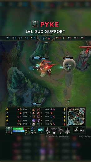 Pyke + Kai'Sa Lv1 DUO SUPPORT | KR Grandmaster Patch 26.17 #shorts
