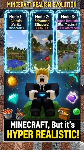 “I made Minecraft fully realistic.”🤯🤫