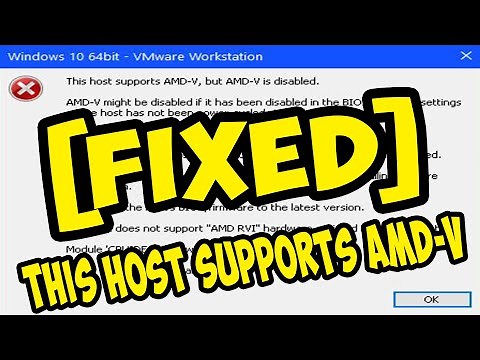 VMware error while powering on this host supports amd v but amd v is disabled