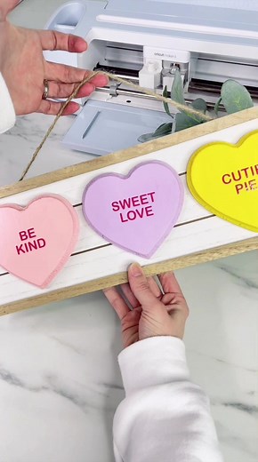 DIY Conversation Heart Sign Using Dollar Tree Items & Cricut
