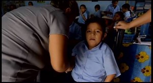 Wilson Amaya attends St. Joseph R.C. School in the village of Cotton Tree in the Cayo District. Wilson is disabled and his parents use to have to carry him to school and to other places. That is until he received a wheelchair through Hearts for Christ, a Christian Ministry located in Roaring Creek Village. | PLUSTV BELIZE