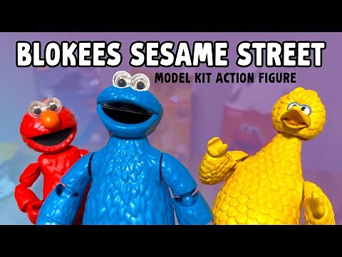 Sesame Street Blokees Model Action Figures: Cookie Monster, Elmo, and Big Bird Unbox and Build