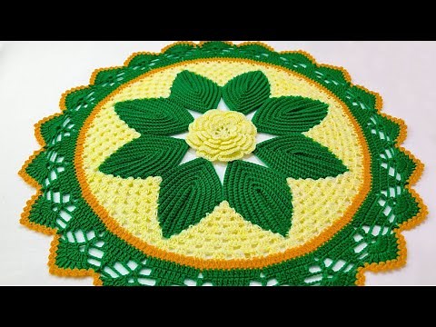 🌸 ELEGANT 🌸 Crochet Doily Design | UNIQUE Flower & Leaf Crochet Pattern #373 🌿