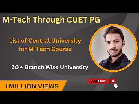 M-Tech Through CUET | List of Central University Branch Wise offering M-Tech | ​ ‪@GateSmashers‬