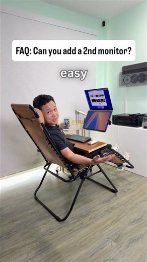 How to add a 2nd monitor to the DIY mobile cart recliner workstation? #reclinerworkstarion
