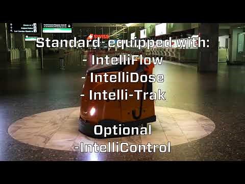 TASKI SWINGOBOT 2000 - Diversey - Robotic floor cleaning, video Airport