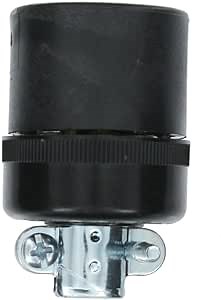 Leviton 7506-C 15-Amp-125-Volt, 2-Pole, 2-Wire, Connector, Locking Blade, Industrial Grade, Non-Grounding, Black-White