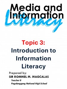 Introduction to Information Literacy for Grade 12
