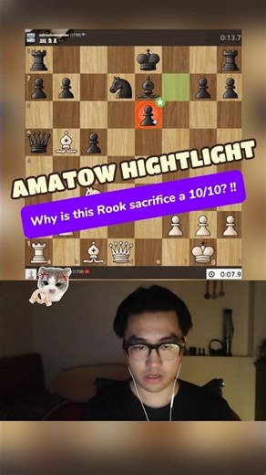 Why is this Rook sacrifice a 10/10? !! #amatowchess