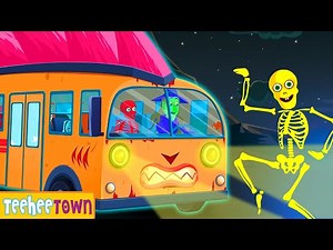 Wheels on The Bus Spooky Ride | Spooky Scary Skeletons Kids Songs ‪@hooplakidz‬