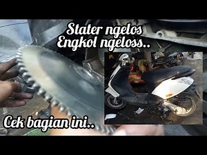 Perbaikan vespa zip di engkol ngelos, stater juga ngelos