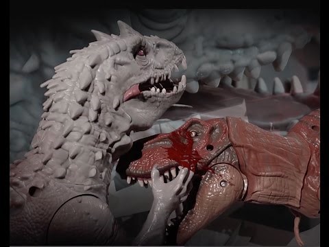 Jurassic World Indominus Rex VS T-rex and Blue Lego stop motion