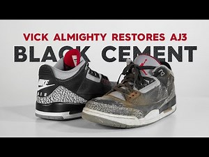 Vick Almighty Restores BEAT Air Jordan 3 Black Cement With Reshoevn8r
