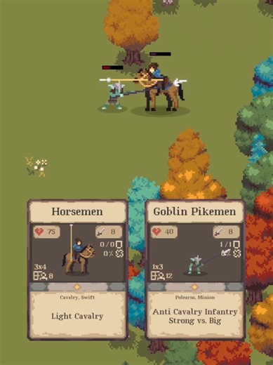 Horsemen vs Anti-Cavalry Pikemen in Pixel Art