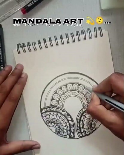 🌺Simple Mandala Art Tutorial / No Special Pens Needed🌸💥...#art # craft #Shortvedio #mandalaart