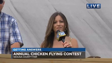 Chicken Flying Contest held at the Geauga County Fair