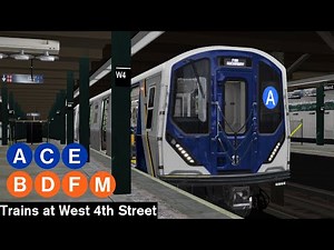OpenBVE Virtual Railfanning: A, B, C, D, E, F and M Trains at West 4th Street