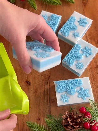 Winter Snowflake Soap Bar: Handmade Christmas Gift for Holiday Season - Etsy