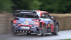 Hyundai i20 N WRC accelerating at Goodwood Festival of Speed