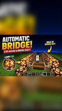 Minecraft Automatic Bridge😱Walk & Bridge Builds Itself #minecraft #gaming #redstone