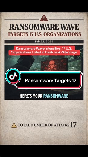 A rapid escalation in ransomware leak-site activity has placed 17 U.S. organizations across engineering, construction, healthcare, government, logistics, and professional services under extortion pressure. Multiple threat groups — led by PLAY and Qilin — claim widespread data exfiltration with imminent publication deadlines, highlighting the continued dominance of double-extortion ransomware operations and cross-sector opportunistic targeting.