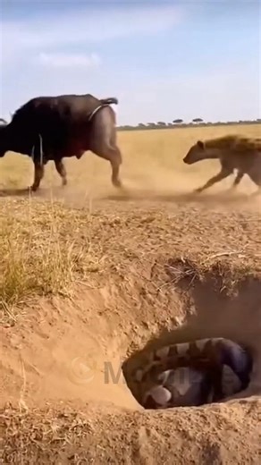 Wrong Hole! Hyena Finds Python & Gets Rammed by Buffalo 🐍🐃💥