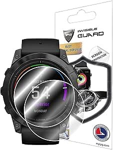IPG for Garmin epix™ Pro (Gen 2) Standard - Sapphire SmartWatch Hydrogel Screen Protector (2 Units) Invisible HD Clear Film Anti Scratch Guard-Smooth/Self-Healing/Bubble for Pro (51 mm)