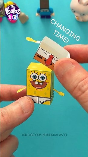 SPONGEBOB Paper Craft You Can Actually Dress Up and Change! Easy DIY Kids Crafts Idea