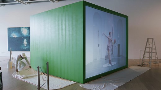 Come to the Whitney this Monday and catch a rainbow! 🌈 It's your last chance to see the performance element of Alex Da Corte: ROY G BIV. Americo Da Corte, the artist's brother who is a professional housepainter, will be painting the cube its final shade of violet beginning at 10:30 am. Every few weeks of the 2022 #WhitneyBiennial Americo has visited the museum to paint this artwork another color. Don't miss the opportunity to see ROY G BIV in action! Reserve timed tickets: https://bit.ly/356cmQ