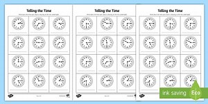 Telling the Time Half Past and Quarter Past Times Worksheet