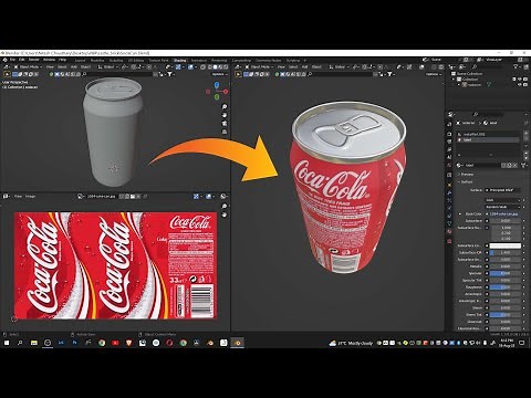Blender Tutorial : How to label a soda can in blender || Product Labelling