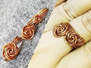 Simple wire rose ring for beginners - handmade jewelry idea 33