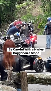 Be Careful With a Harley- Bagger on a Slope! 😮 What's your best advice for keeping her on two wheels? | CycleDrag