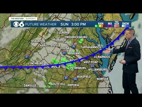 Cold front passes through on Sunday