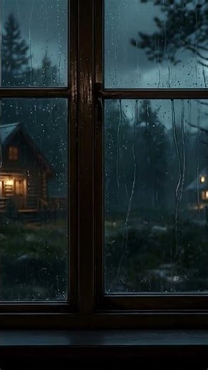 Rainy Forest Window 🌧️ Soft Piano #rainasmr #cozywindow #shorts