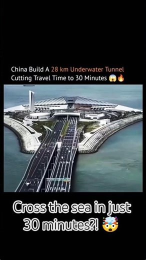 👉 28KM Tunnel Under the Ocean?! 😳 30 Minutes Travel ⚡#youtubeshorts #trending #engineering #video